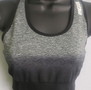 Gymshark Heather Gray and Black Sports Bra
